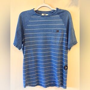 VISSLA Men's Blue Stripe Pocket T-Shirt